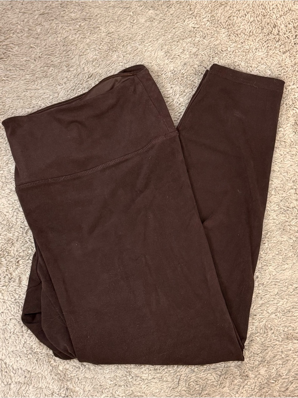 Intro LOVE THE FIT Faux Suede Leggings Women’s 2X Tummy Control Brown